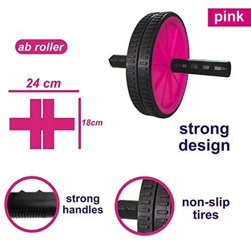 Double Wheel Ab Roller for Ab Exercise (Assorted Colors)