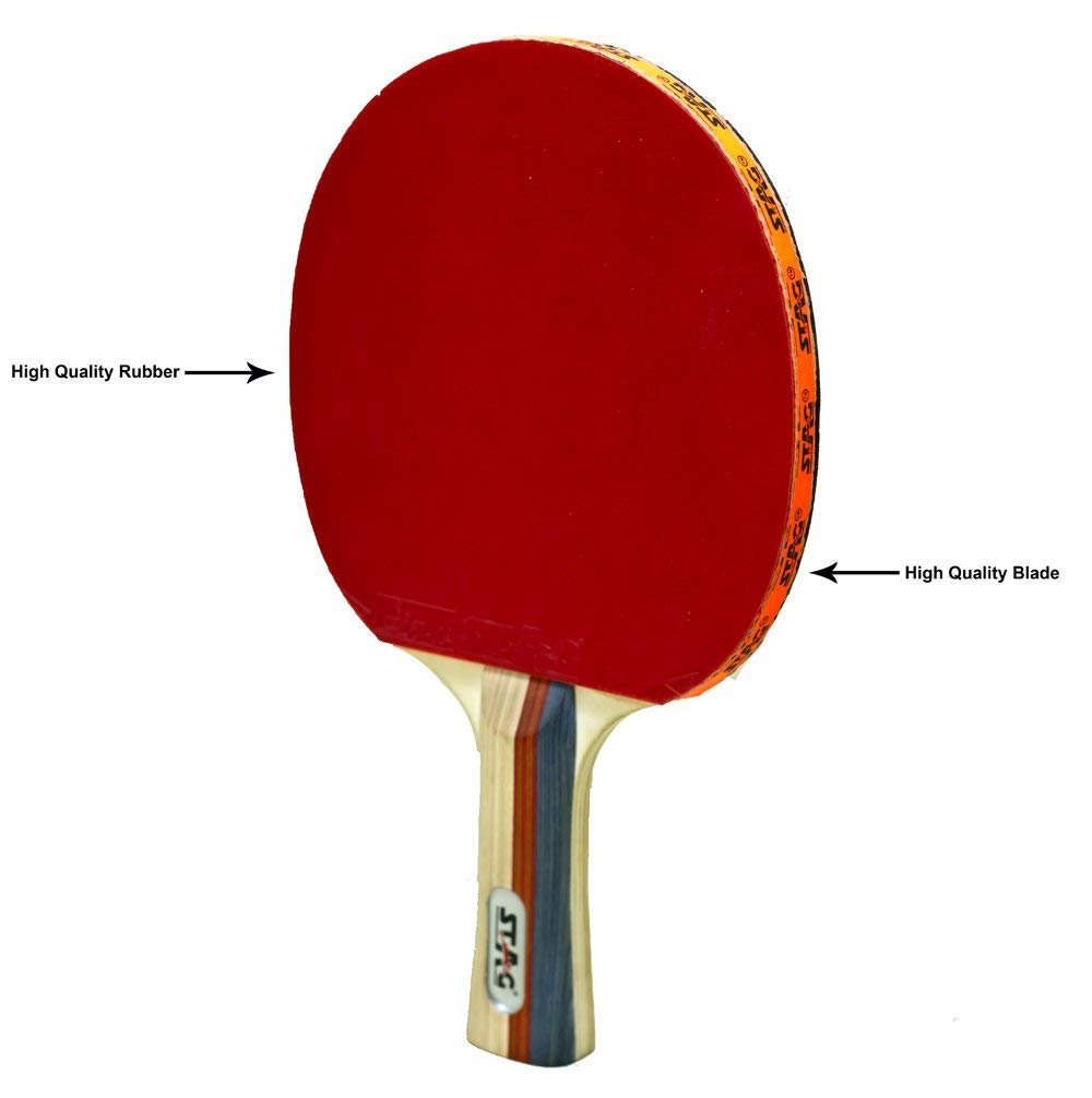 Stag 2 Star Table Tennis Racquet( Multi- Colour, 148 grams, Beginner )