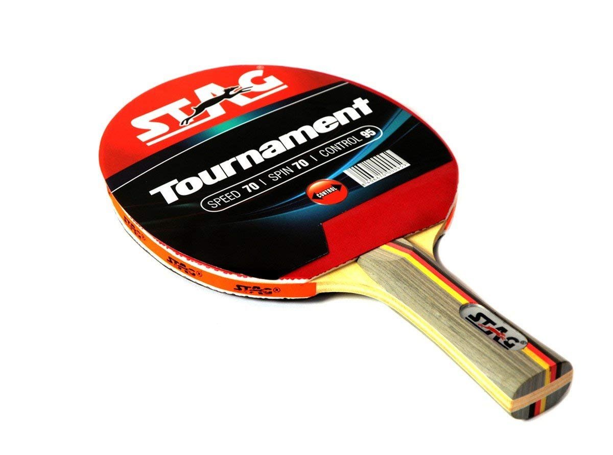 Stag Tournament Table Tennis Racquet | 156 grams | Beginner | ITTF Approved Rubber | Multi- Color