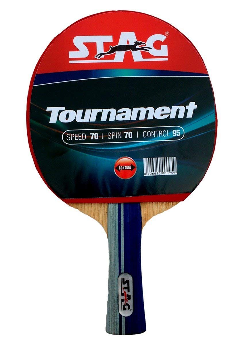 Stag Tournament Table Tennis Racquet | 156 grams | Beginner | ITTF Approved Rubber | Multi- Color