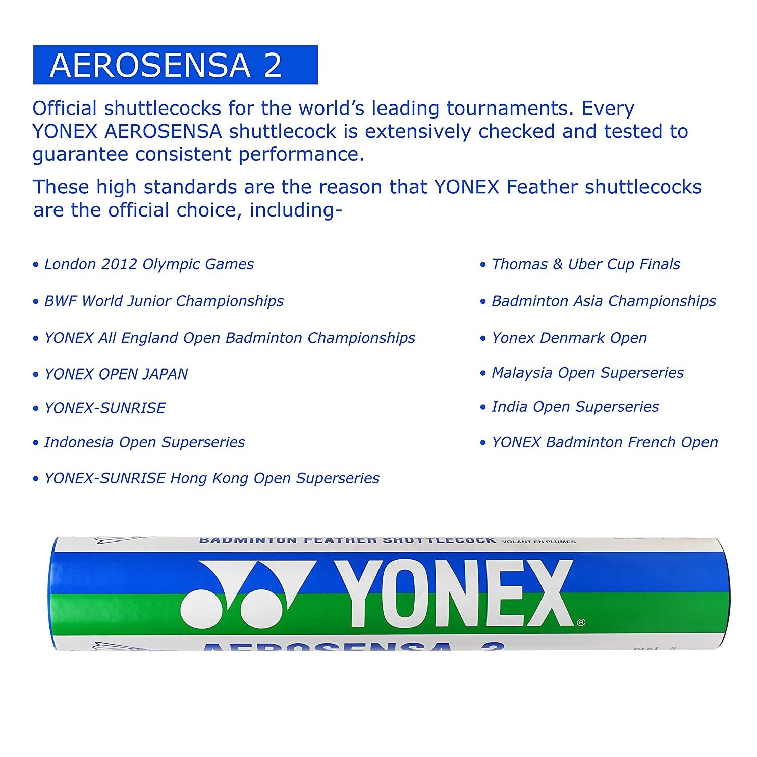 Yonex Aerosensa AS2 Feather Shuttlecock - (Pack of 12)