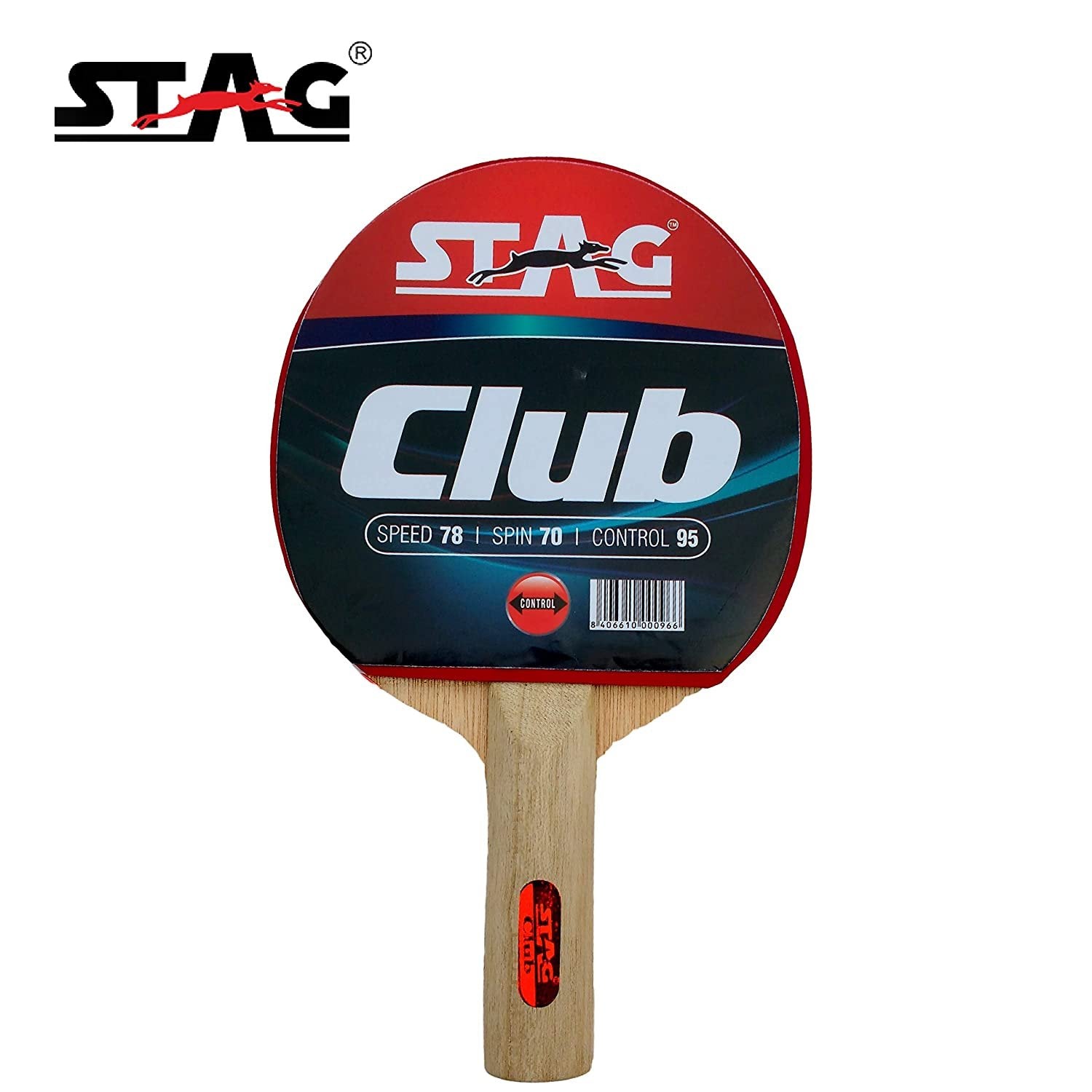 Stag Club Table Tennis Racquet | 166 grams | Beginner | ITTF Approved Rubber | Multi- Color