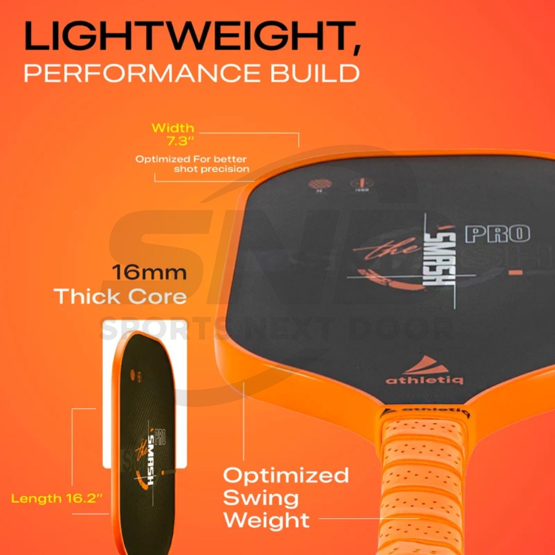 Athletiq SmashPro 3K Raw Carbon Fibre Pickleball Paddle