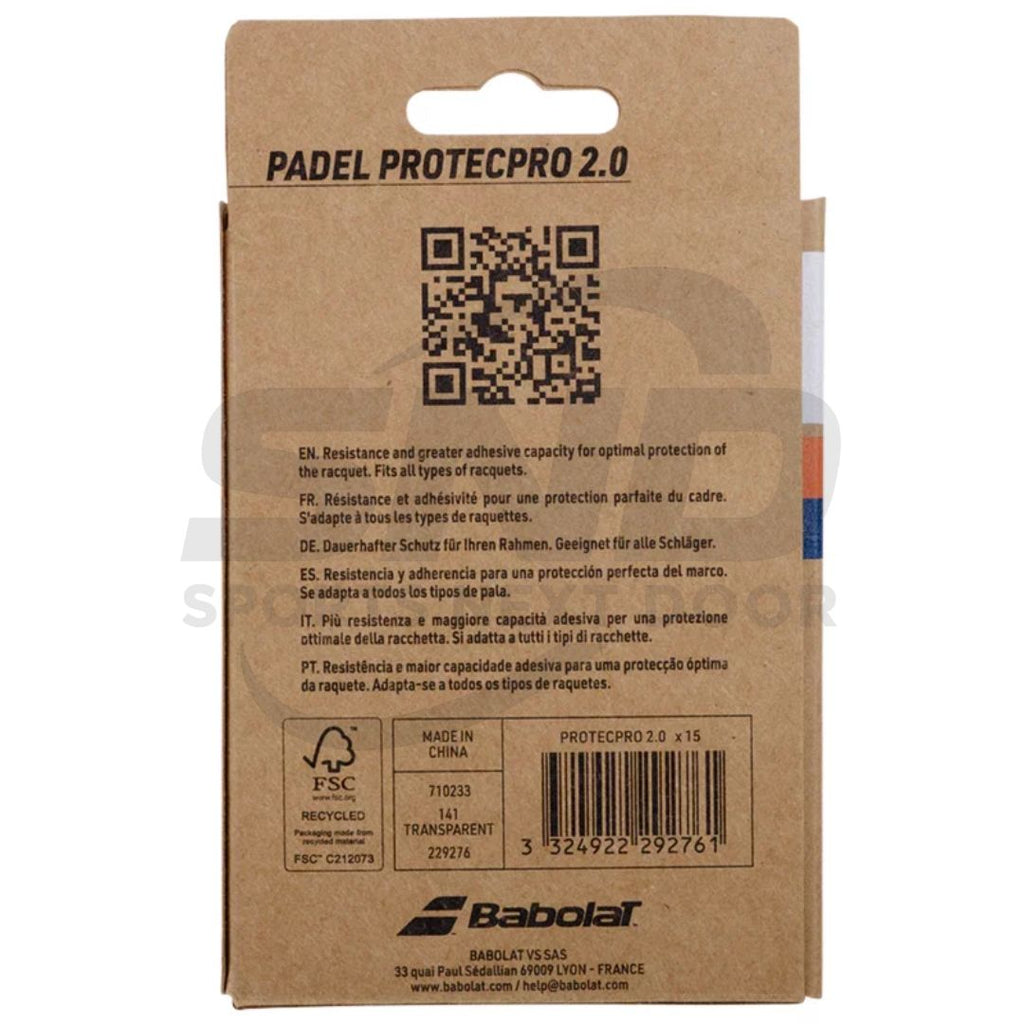 Babolat Protecpro 2.0 Padel - 1 x Single Tape Transparent