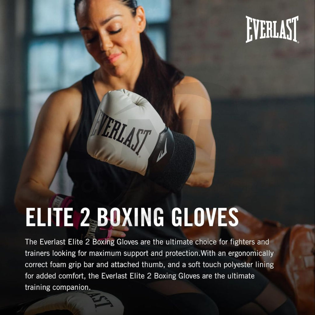 Everlast Elite 2 Boxing Gloves – White/Black