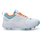 Gowin Tyro Metal Spike Cricket Shoes | White/Island Blue