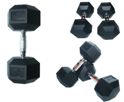 USI Hexa Rubber Dumbbells (Pair)