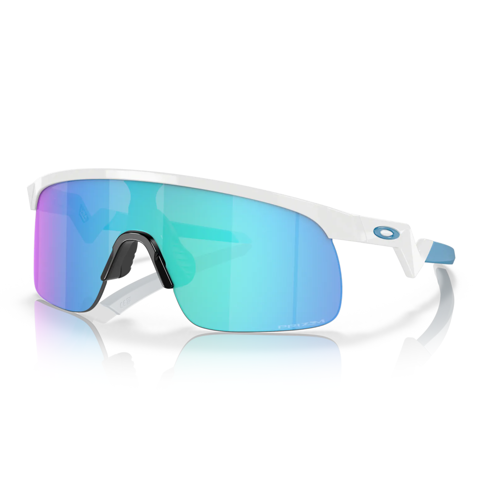 Oakley Resistor Sunglasses OJ9010-0723, Prizm Sapphire Lenses, Polished White Frame (Youth Fit)