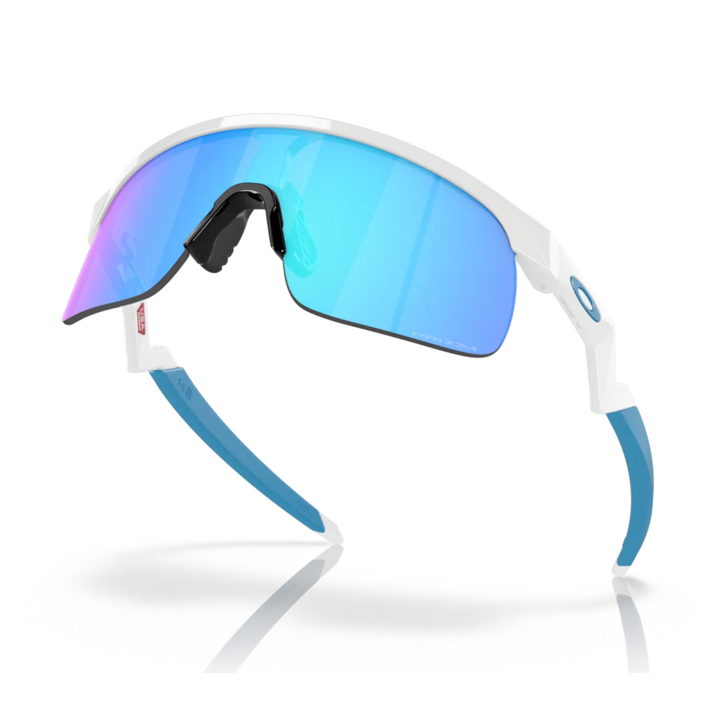 Oakley Resistor Sunglasses OJ9010-0723, Prizm Sapphire Lenses, Polished White Frame (Youth Fit)