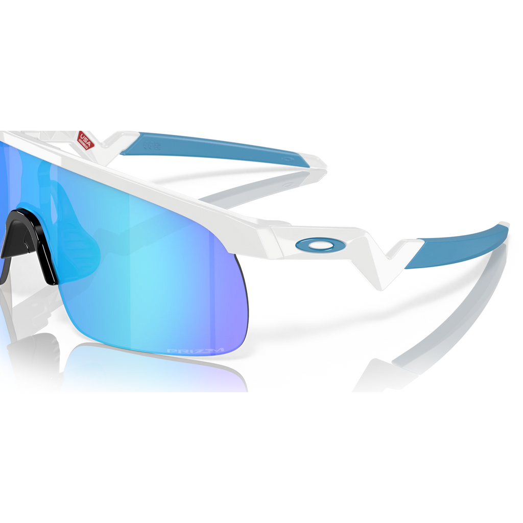 Oakley Resistor Sunglasses OJ9010-0723, Prizm Sapphire Lenses, Polished White Frame (Youth Fit)