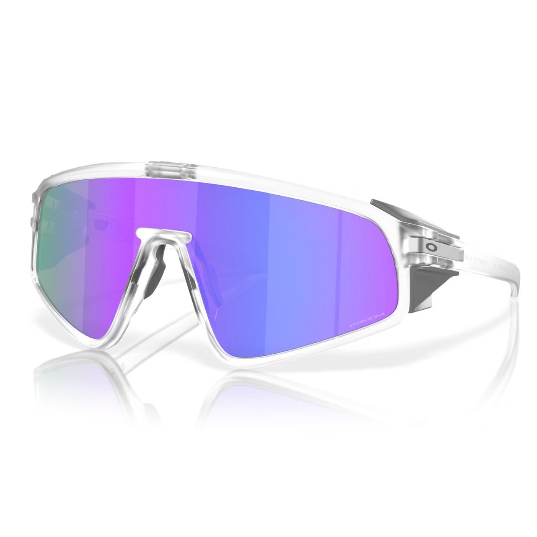 Oakley Latch Panel Sunglasses OO9404-0235, Prizm Violet Lenses, Matte Clear Frame