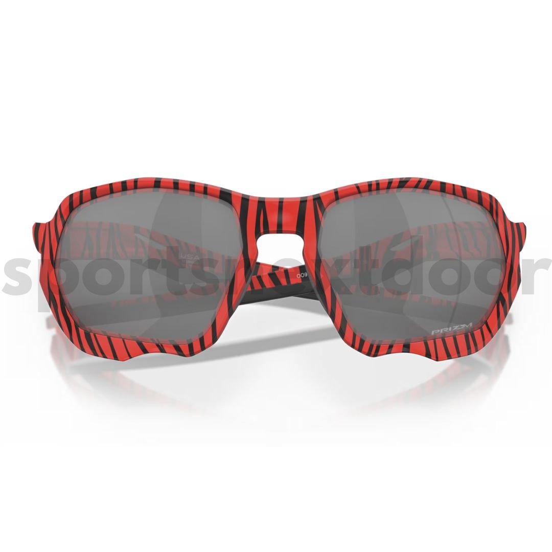 Oakley Plazma Sunglasses OO9019-1259, Prizm Black Lenses, Red Tiger Frame