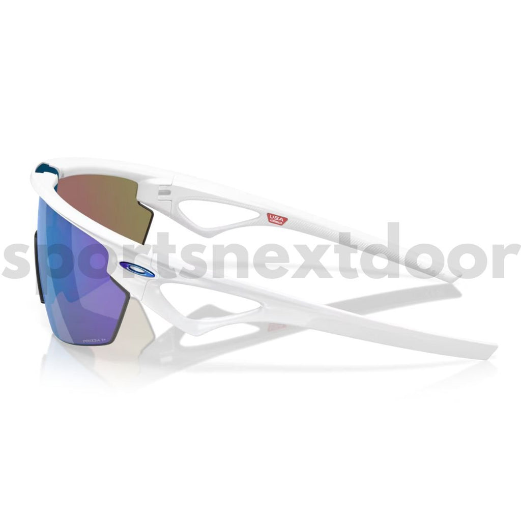 Oakley Sphaera Sunglasses OO9403-0236, Prizm Sapphire Polarized Lenses, Matte White Frame
