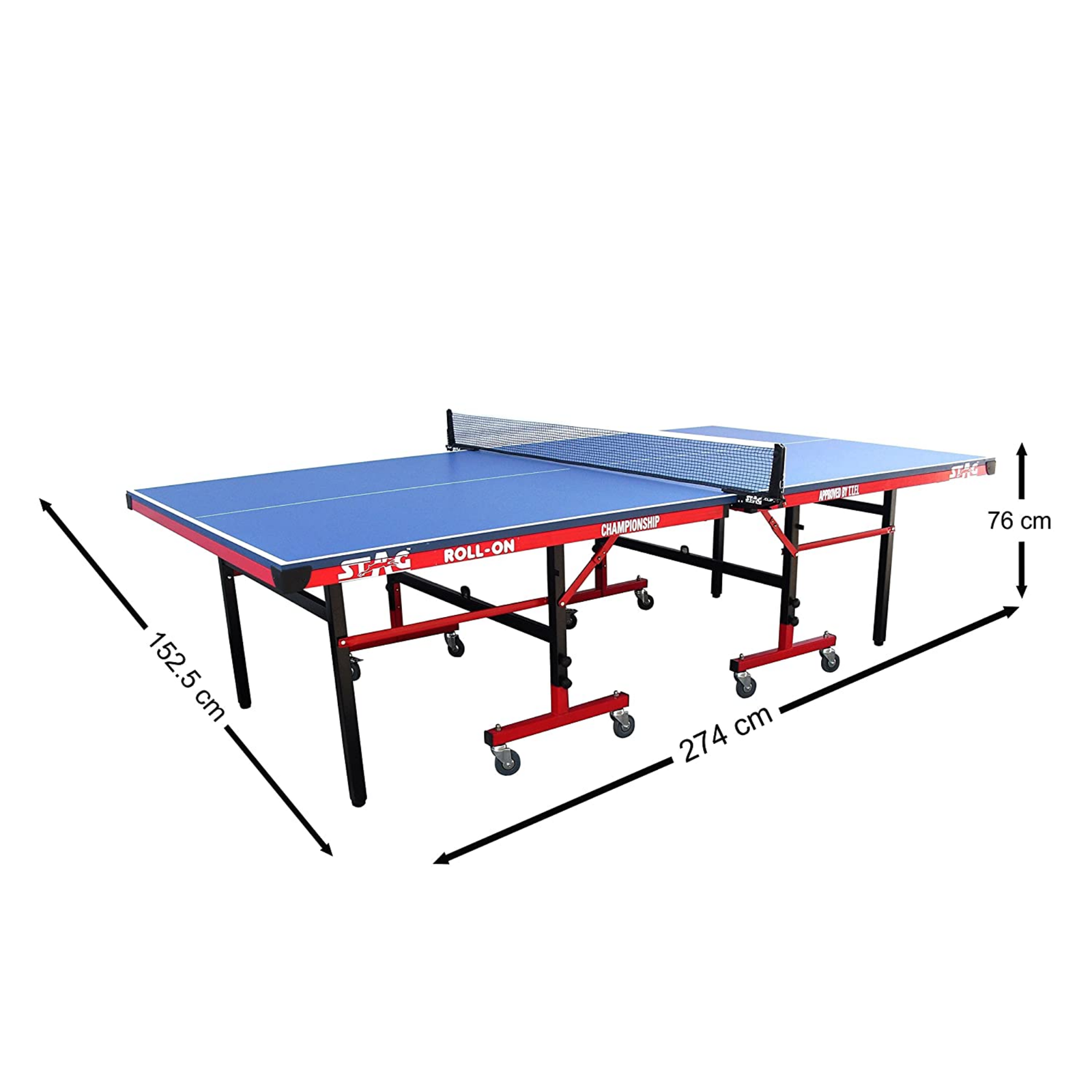 Stag Championship Roll on Table Tennis Table - 22mm, TTFI Approved