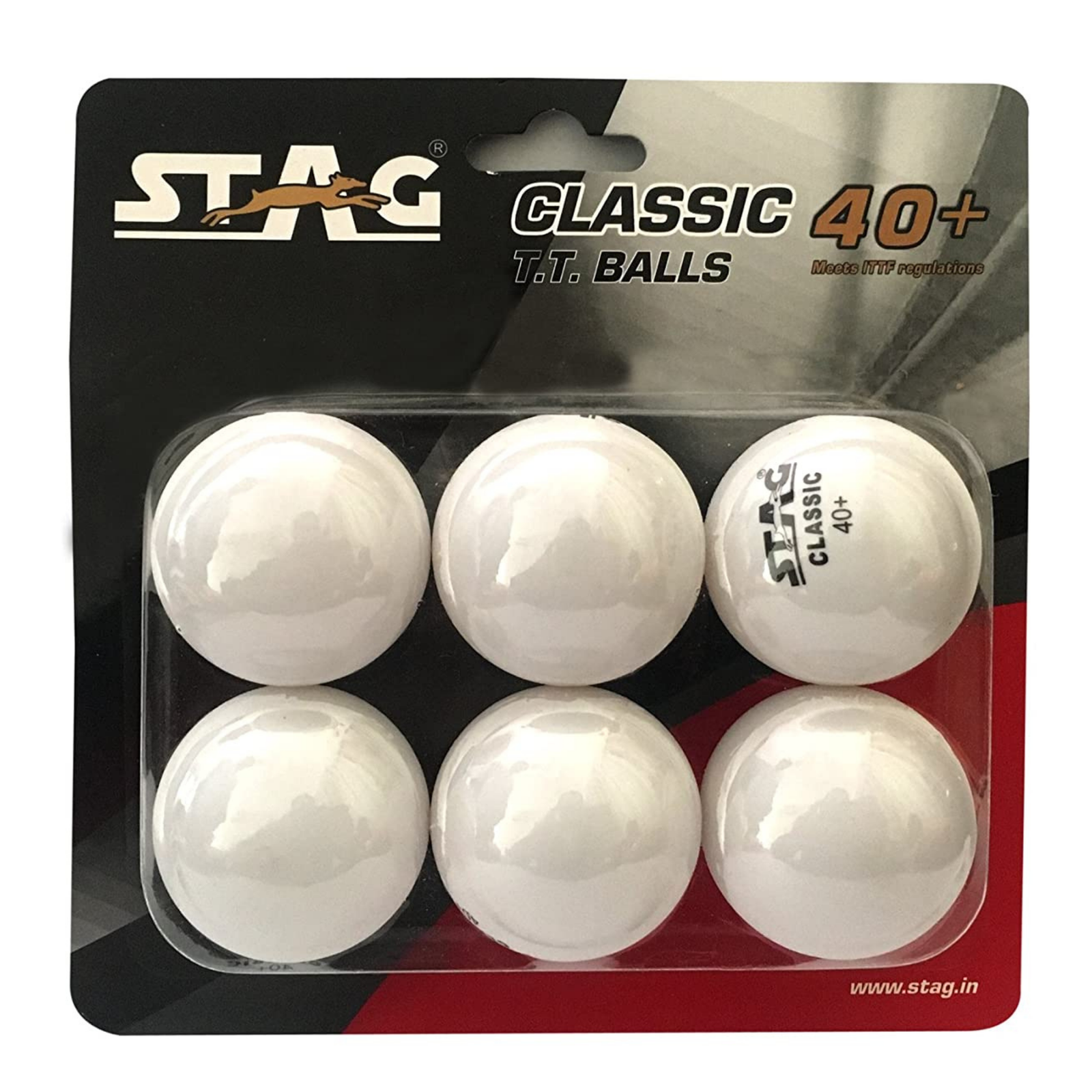 Stag Classic White TT Ball 40+ (Pack of 6)