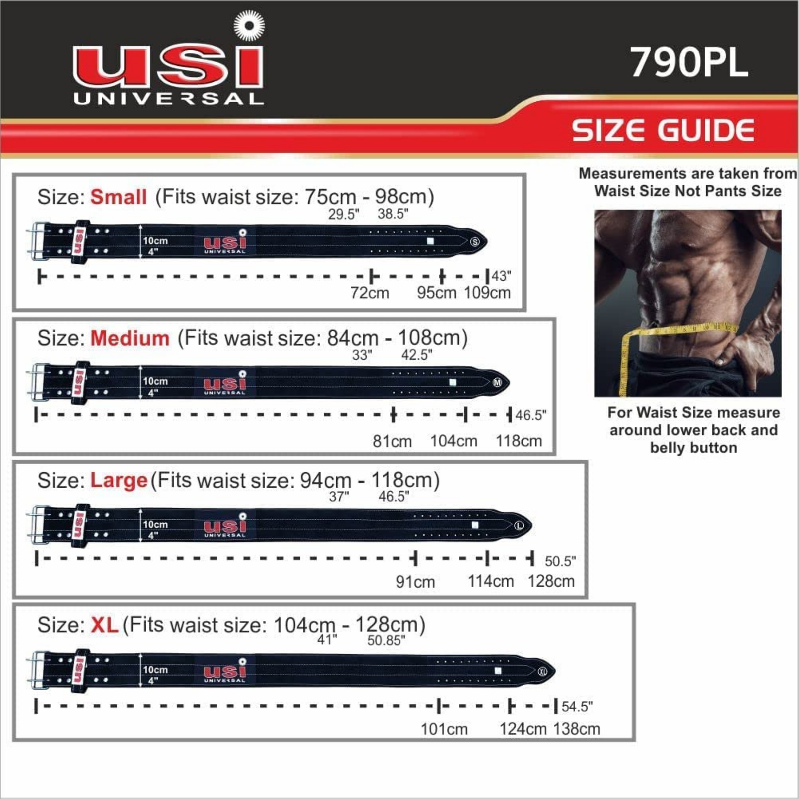 USI 790PL Power Lifting Belt