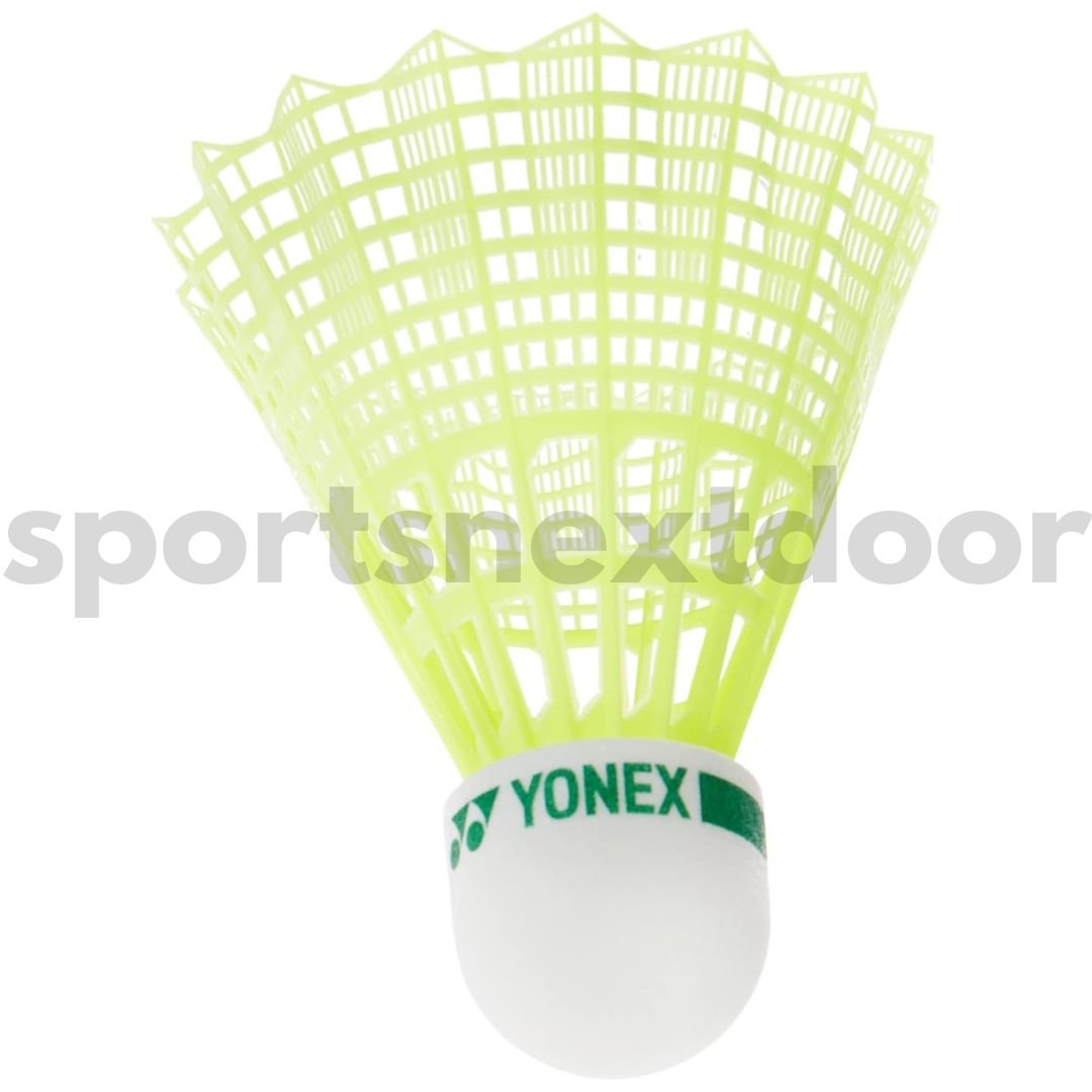 Yonex Mavis 10 Nylon Shuttlecock Yellow (Pack Of 6) - Green Cap