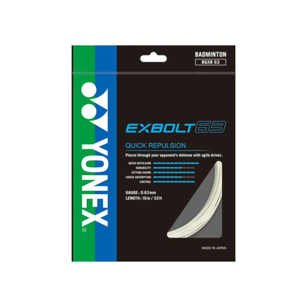 Yonex BG Exbolt 63 Badminton String (Assorted Colors)