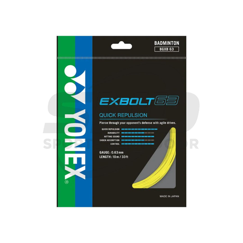 Yonex BG Exbolt 63 Badminton String (Assorted Colors)