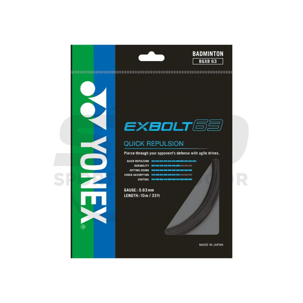 Yonex BG Exbolt 63 Badminton String (Assorted Colors)