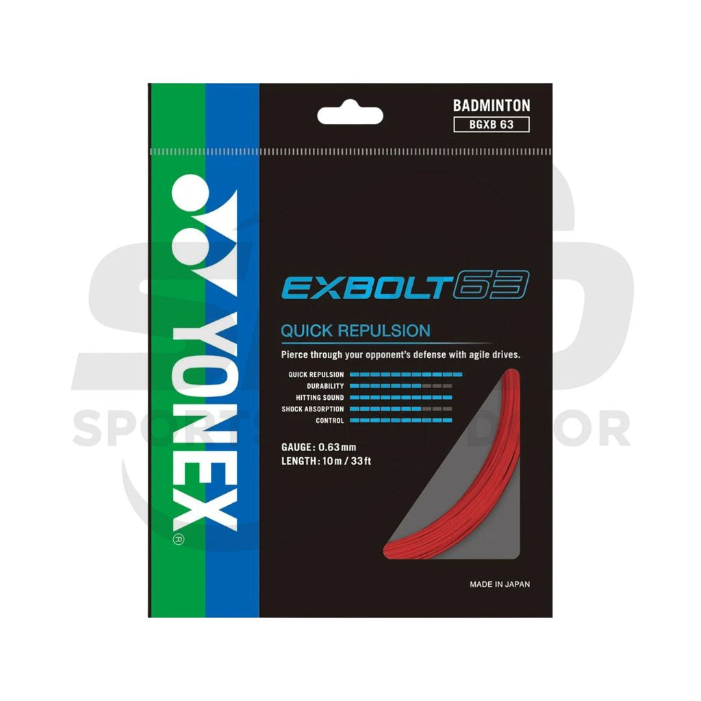 Yonex BG Exbolt 63 Badminton String (Assorted Colors)