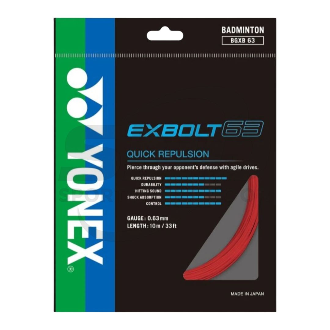 Yonex BG Exbolt 63 Badminton String (Assorted Colors)