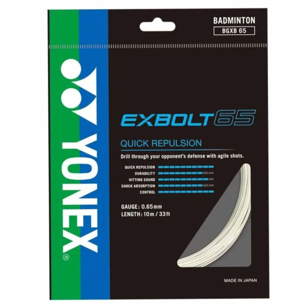 Yonex BG Exbolt 65 Badminton String (Assorted Colors)