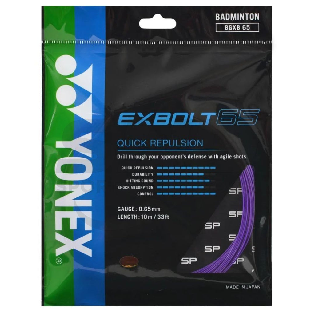 Yonex BG Exbolt 65 Badminton String (Assorted Colors)