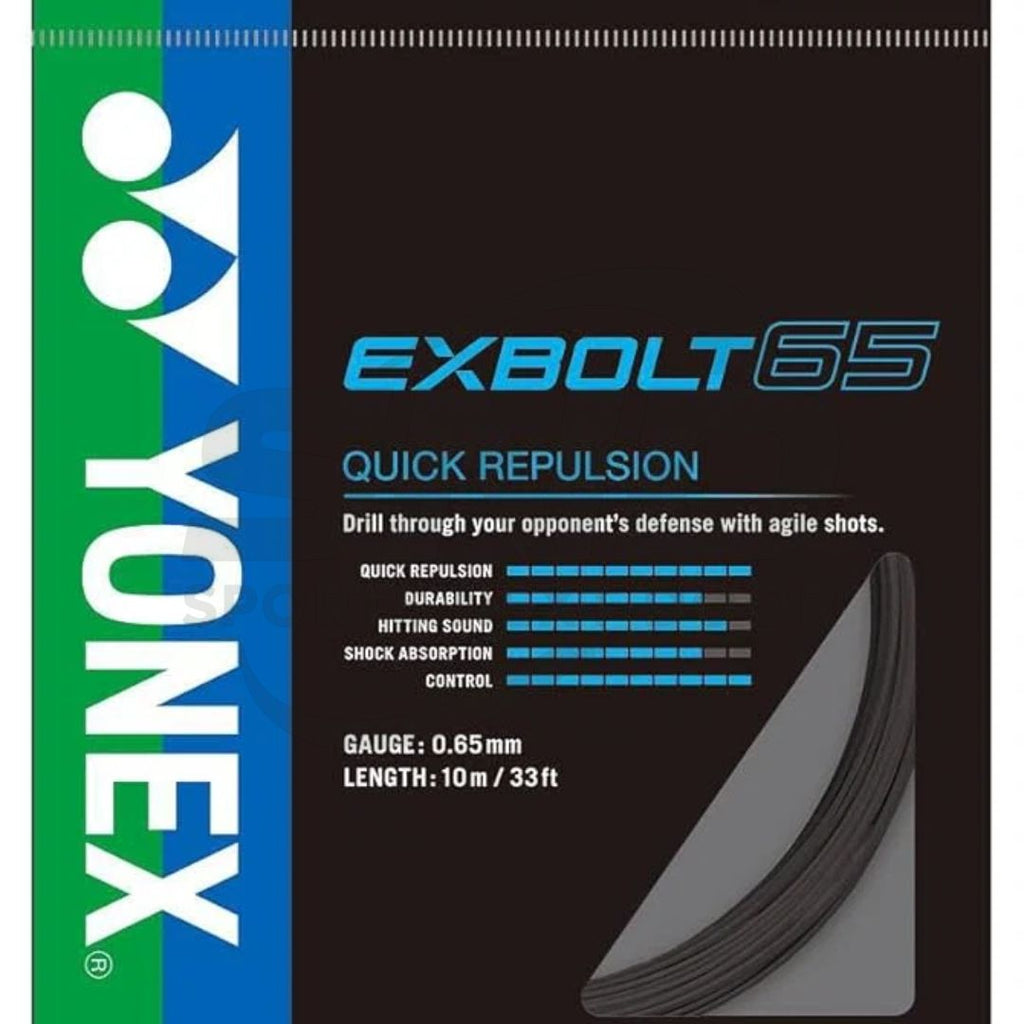 Yonex BG Exbolt 65 Badminton String (Assorted Colors)