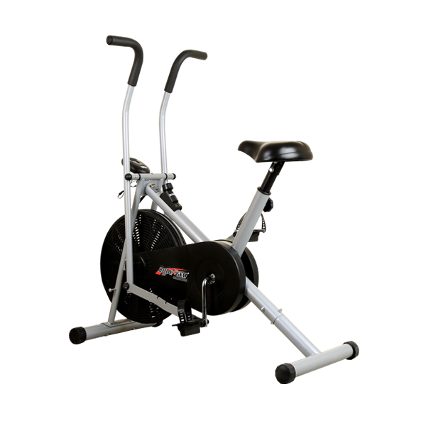 Body Gym Air Bike With Movable Handle (Silver/Black)