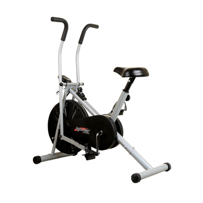 Body Gym Air Bike With Movable Handle (Silver/Black)