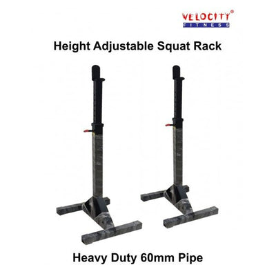 Height-Adjustable Squat Rack (Silver)