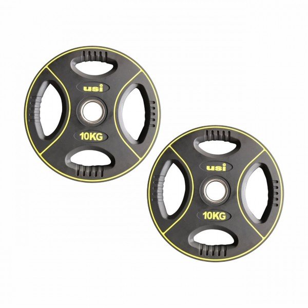 USI Quad Grip TPU Olympic Weight Plates (Pair)