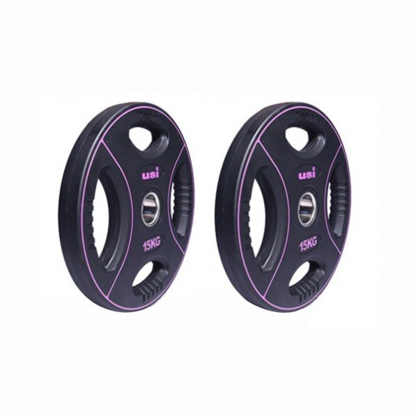 USI Quad Grip TPU Olympic Weight Plates (Pair)